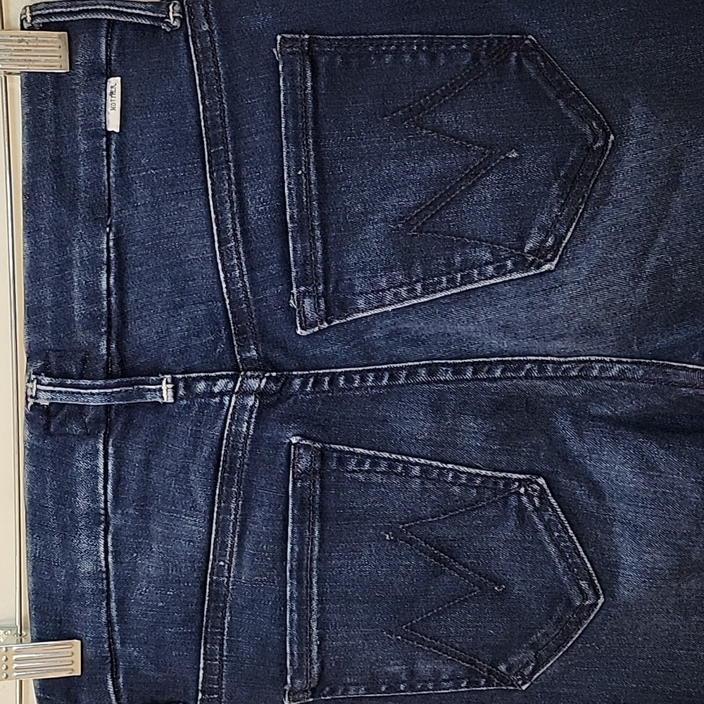 Mother Waisted Looker Ankle Fray Tongue in Chic Meduim Wash Blue Sz 24 - Picture 13 of 16